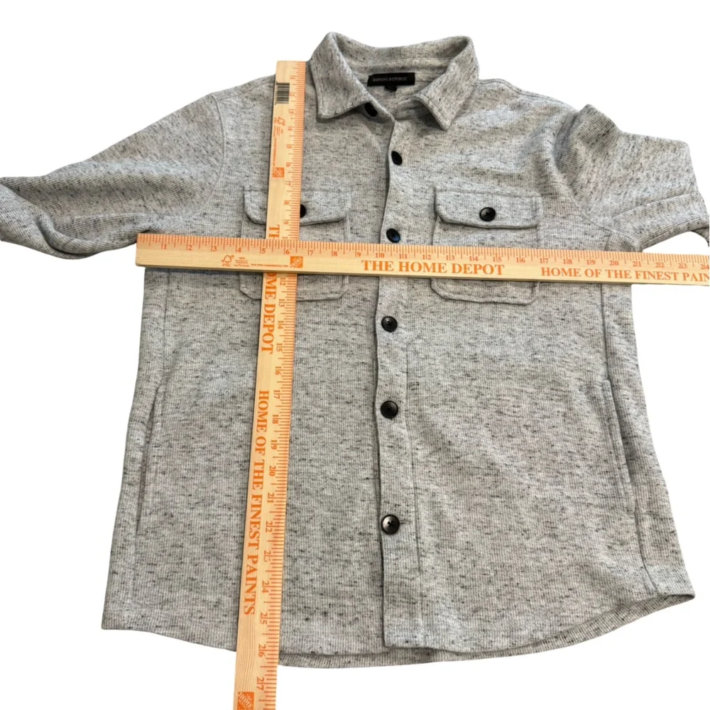 Banana Republic Gray Knit Shirt Jacket Men’s Medium Button Front Overshirt